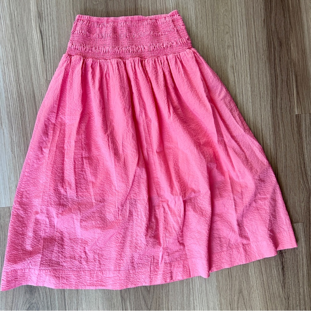 AYR The Triple Threat Skirt Size S AGUA FRESCA (Pink) Crinkle Cotton - Picture 7 of 10
